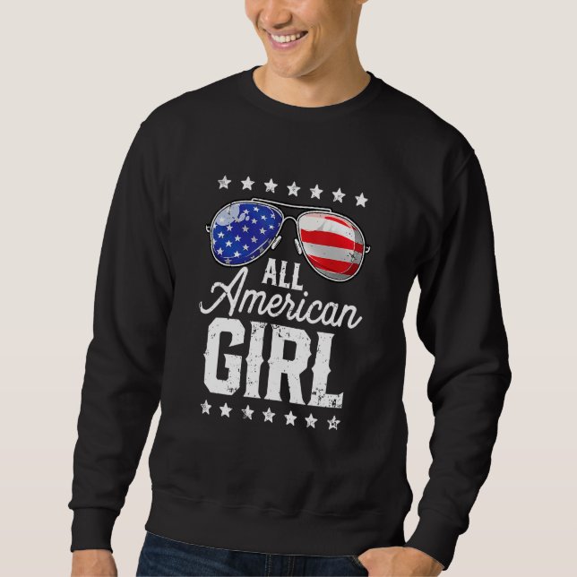 All American Girl 4th Of July Family Matching Sung Sweatshirt (Front)