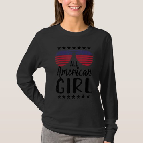 All American Girl 4th Of July Family Matching Sung T_Shirt