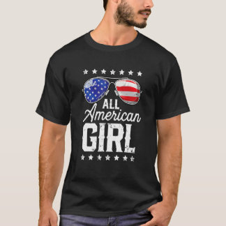 All American Girl 4th Of July Family Matching Sung T-Shirt