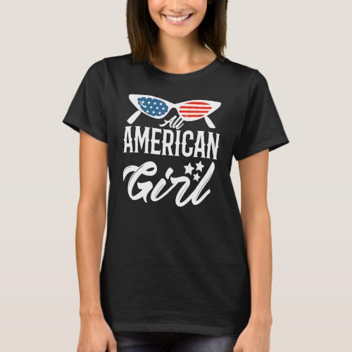 All American Girl 4th Of July Family Matching Sung T_Shirt