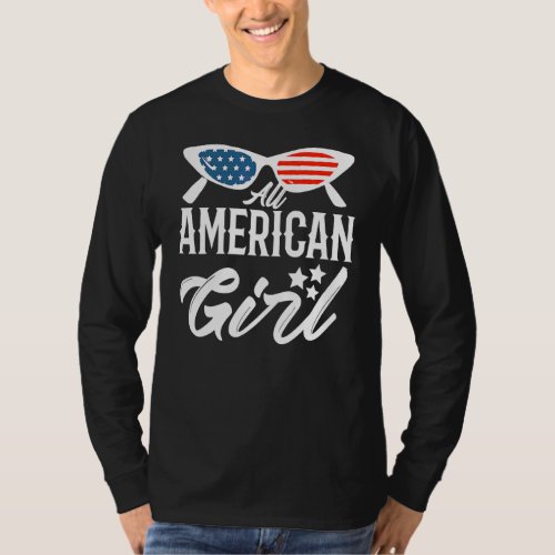 All American Girl 4th Of July Family Matching Sung T_Shirt