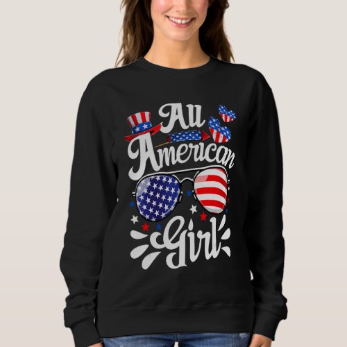 All American Girl 4th Of July Kids Sunglasses Amer Sweatshirt