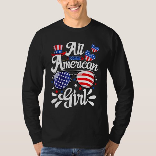 All American Girl 4th Of July Kids Sunglasses Amer T_Shirt