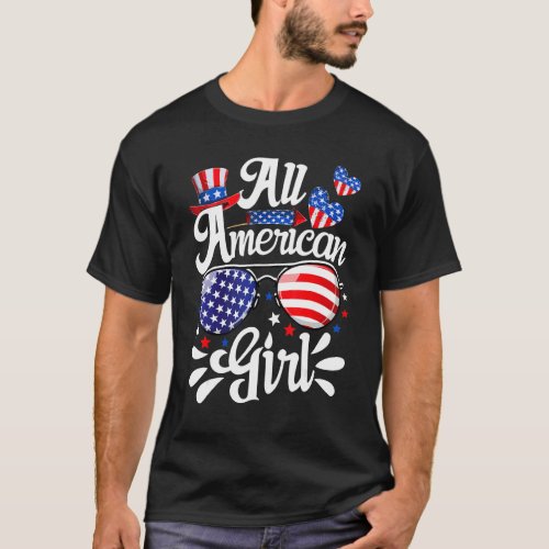 All American Girl 4th Of July Kids Sunglasses Amer T_Shirt