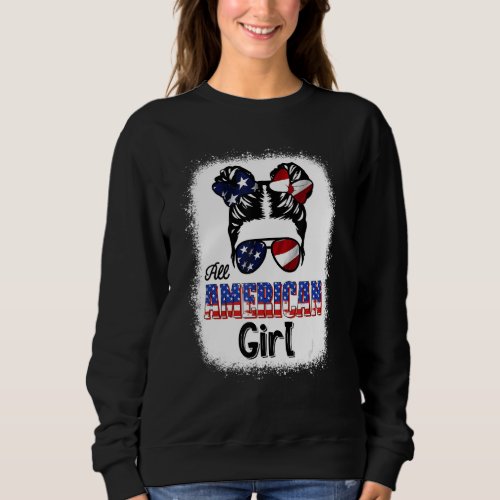 All American Girl 4th Of July Patriotic Boys Kids  Sweatshirt