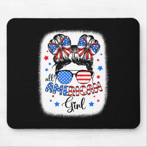 All American Girl 4th Of July Shirt Daughter Messy Mouse Pad