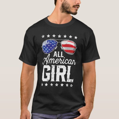 All American Girl 4th of July T shirt Girls Kids S