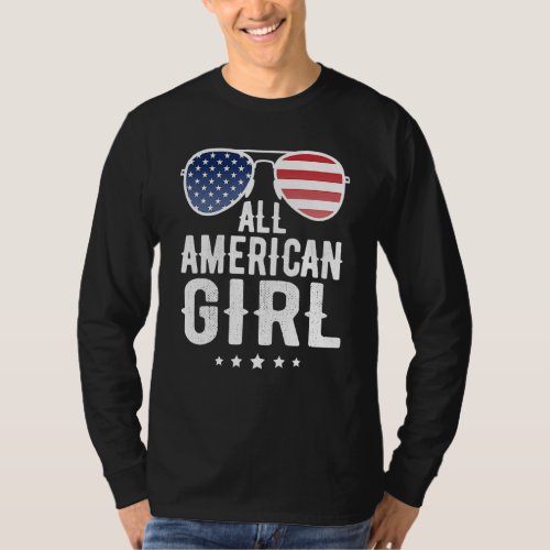 All American Girl 4th Of July Us Patriotic Pride T_Shirt