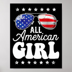 All American Girl 4th Of July Usa Boys Patriotic T Poster