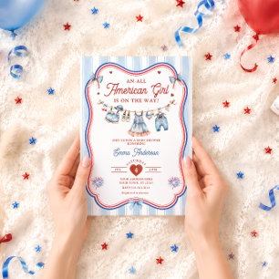 All American Girl Baby Shower Invitation