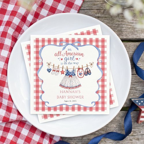 All American Girl Baby Shower Napkins