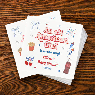 All American Girl Baby Shower Napkins