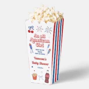 All American Girl Baby Shower Popcorn  Favor Boxes