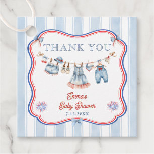 All American Girl Baby Shower Thank you Favor Tags