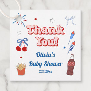All American Girl Baby Shower Thank You Favor Tags