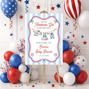 All American Girl Baby Shower Welcome Foam Board