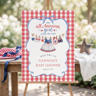 All American Girl Baby Shower Welcome Foam Board