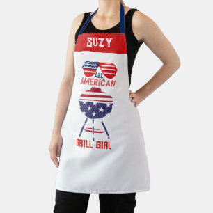 All American Girl Chef Apron - Patriotic Baking
