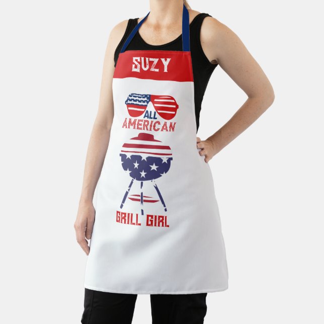All American Girl Chef Apron - Patriotic Baking (Insitu)