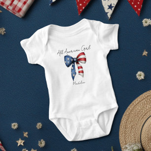 All American Girl Coquette Bow Baby Bodysuit