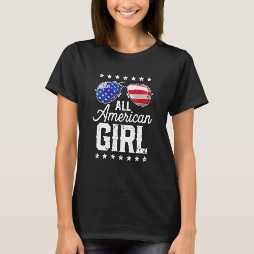 All American Girl Family Matching Sunglasses 4th O T_Shirt