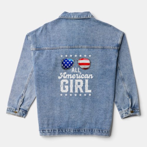 All American GIrl Funny 4th of July  Denim Jacket