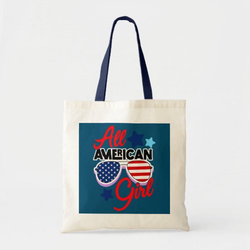 All American Girl Patriotic 4th Of July USA Tote Bag