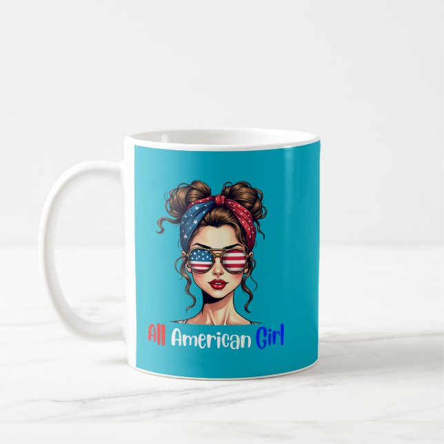All American Girl Patriotic Coffee Mug (Left)