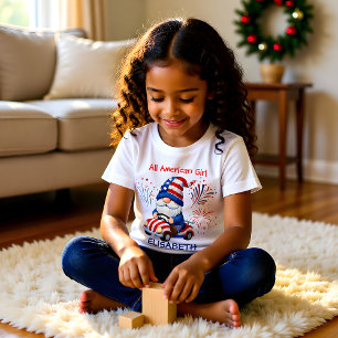 All American Girl Patriotic Gnome Family T-Shirt