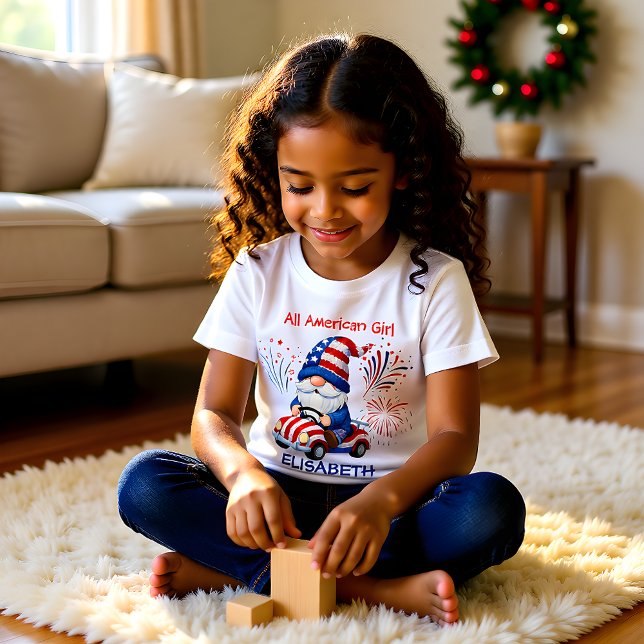 All American Girl Patriotic Gnome Family T-Shirt (Creator Uploaded)