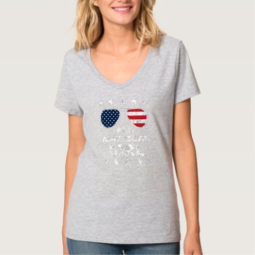 All American Girl Patriotic July 4th Fun  T_Shirt
