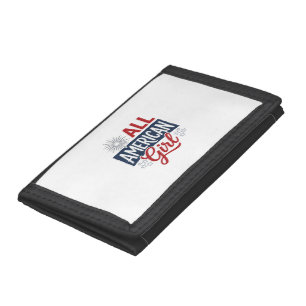 All American Girl Patriotic Vintage Shirt Design_1 Tri-fold Wallet