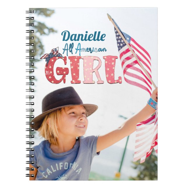 All American Girl Personalized Notebook (Front)