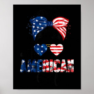 All American Girl Shirt Usa Flag 4th July Women Ki Poster
