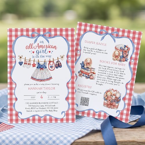 All American Girl Summer Baby Shower Invitation