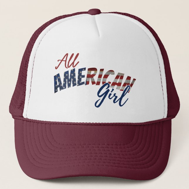 ALL AMERICAN GIRL TRUCKER HAT (Front)