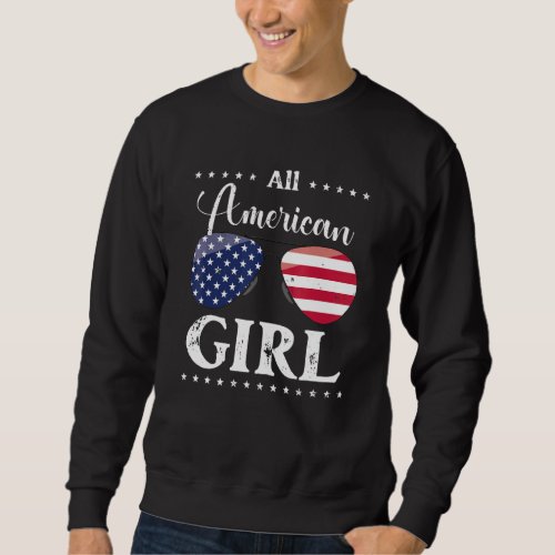 All American Girl USA 4th of July Family Matching  Sweatshirt