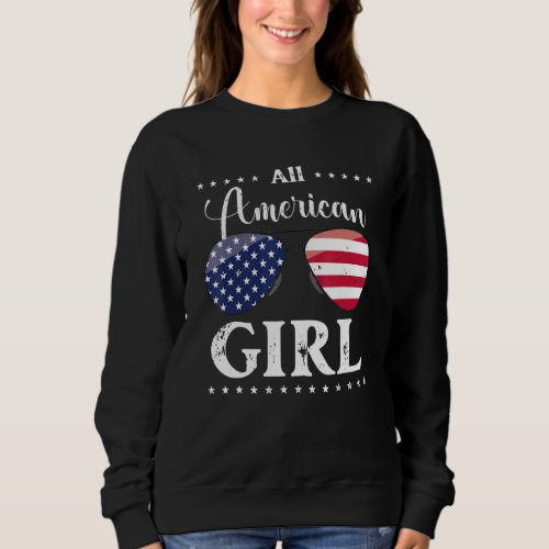 All American Girl USA 4th of July Family Matching  Sweatshirt