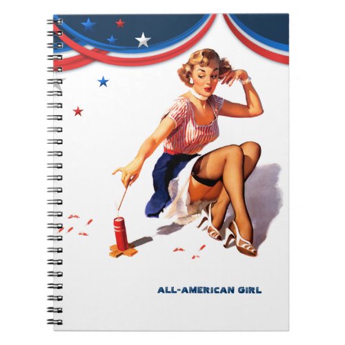 All_American Girl Vintage Pin_up  Notebook