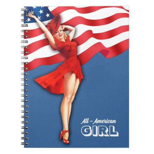 All_American Girl Vintage Pin_up  Notebook