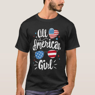 All American Girl Women American Flag 4th Of July  T-Shirt