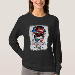 All American Girls 4th of July Bleached  Daughter  T-Shirt