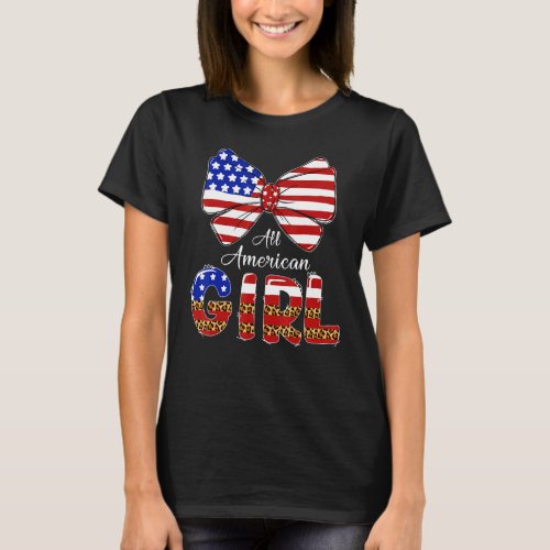 All American Girls Patriotic 4th Of July Sunglasse T_Shirt