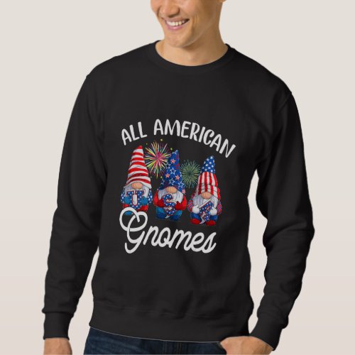 All American Gnomes Kids 4th Of July American Flag Sweatshirt