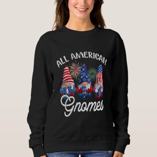 All American Gnomes Kids 4th Of July American Flag Sweatshirt