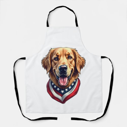 All American Golden Retriever Vintage Tee 4 Apron