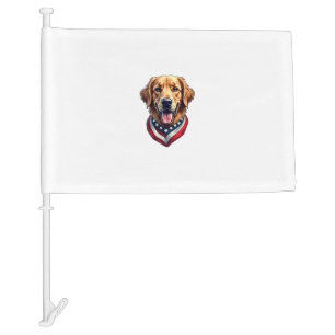 All American Golden Retriever Vintage Tee 4 Car Flag