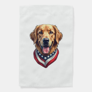 All American Golden Retriever Vintage Tee 4 Garden Flag