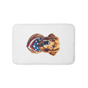 All American Golden Retriever Vintage Tee Bath Mat