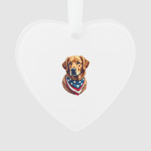All American Golden Retriever Vintage Tee Ornament